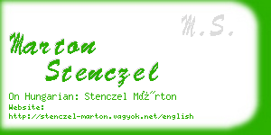 marton stenczel business card